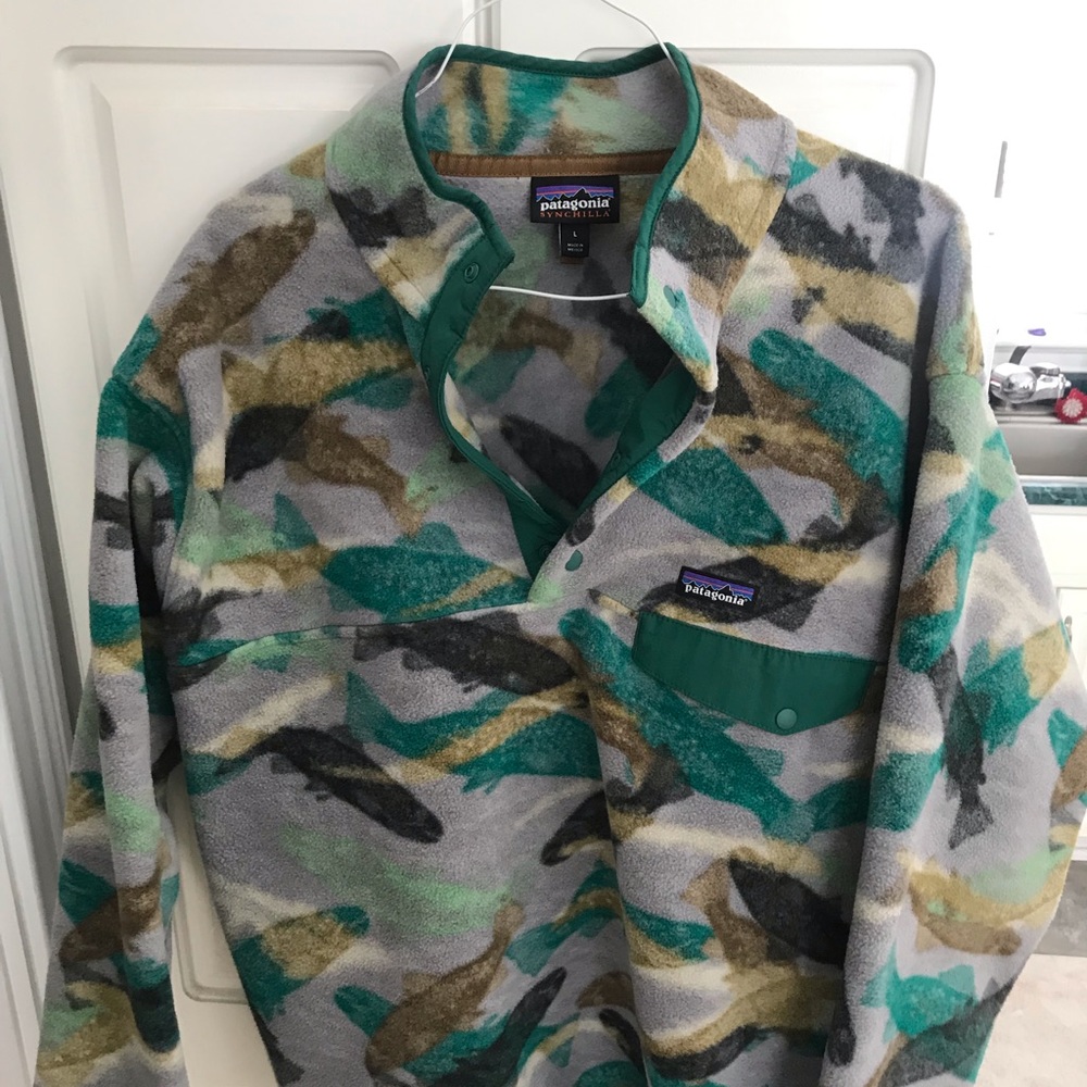 Patagonia snap t pullover, fishes colorway